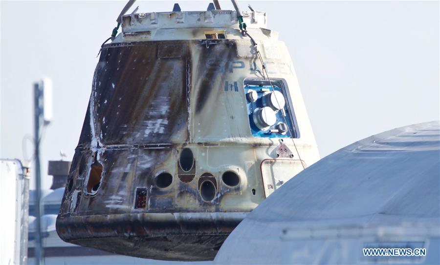 SpaceX's Dragon cargo spacecraft seen in California, U.S.