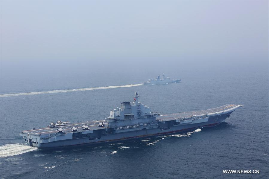Chinese aircraft carrier formation conducts coordination training