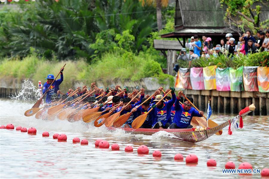 Boat racing festival held in Samut Prakan, central Thailand
