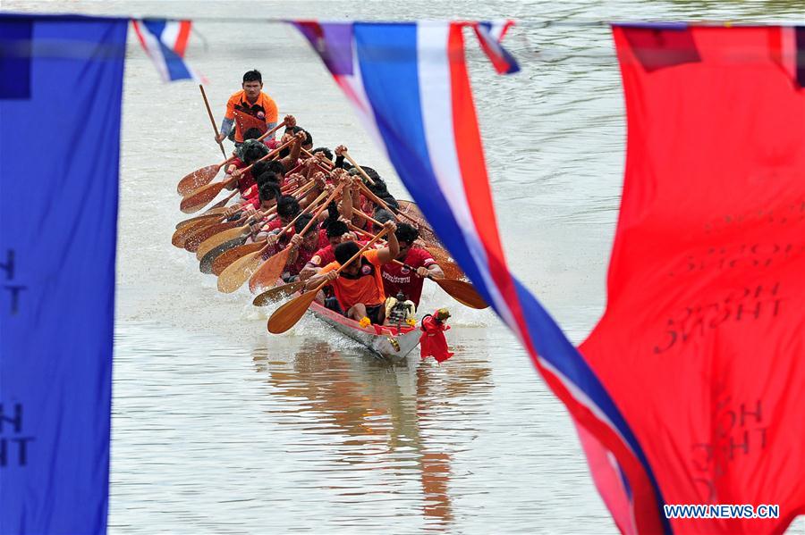 Boat racing festival held in Samut Prakan, central Thailand