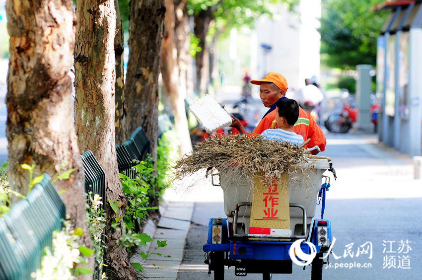 Boy spends special summer holiday with his grandpa, a sanitation worker