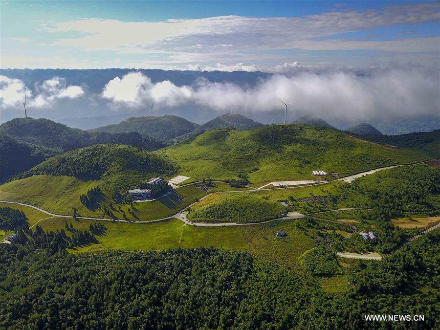 Bird's-eye view of national geological park in SW China's Chongqing