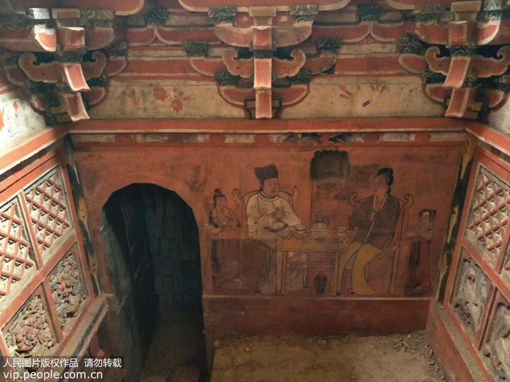 Tomb with beautiful brick carvings excavated in Shanxi