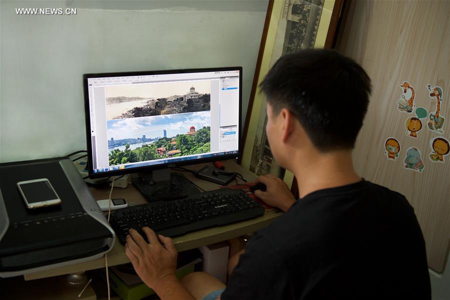 Senior Xiamen file photo collector shares on social media