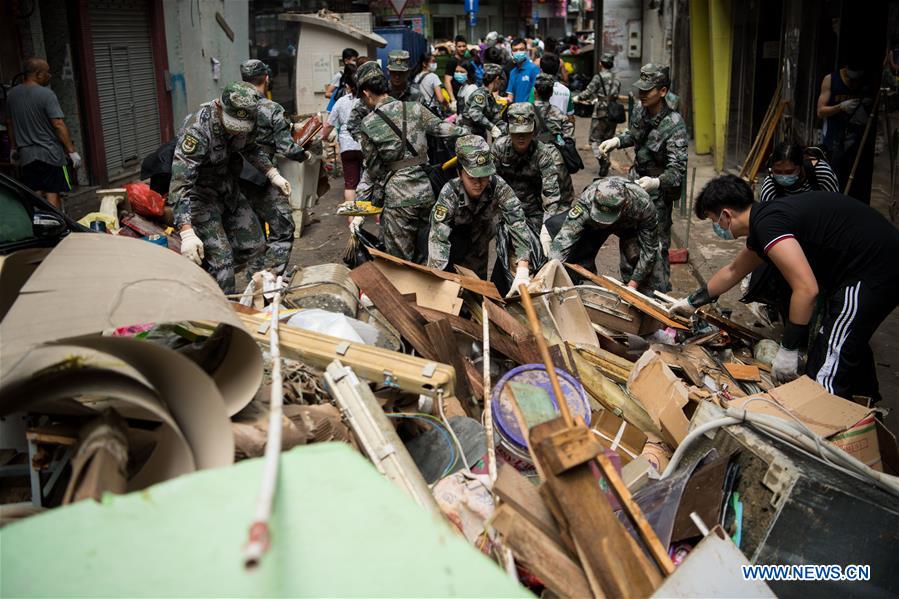 Troops from PLA Macao Garrison mobilized for typhoon disaster relief in Macao