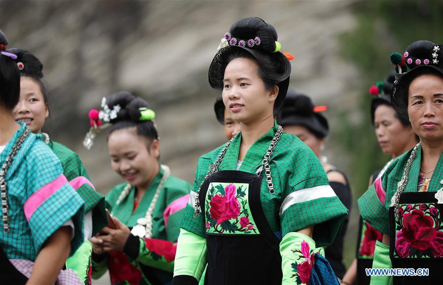Miao people celebrate Chixin Festival in China's Guizhou
