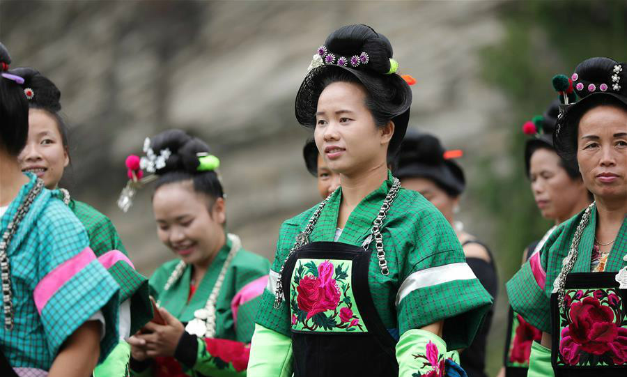 Miao people celebrate Chixin Festival in Guizhou