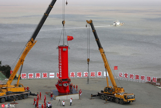 China builds world's highest power pylon