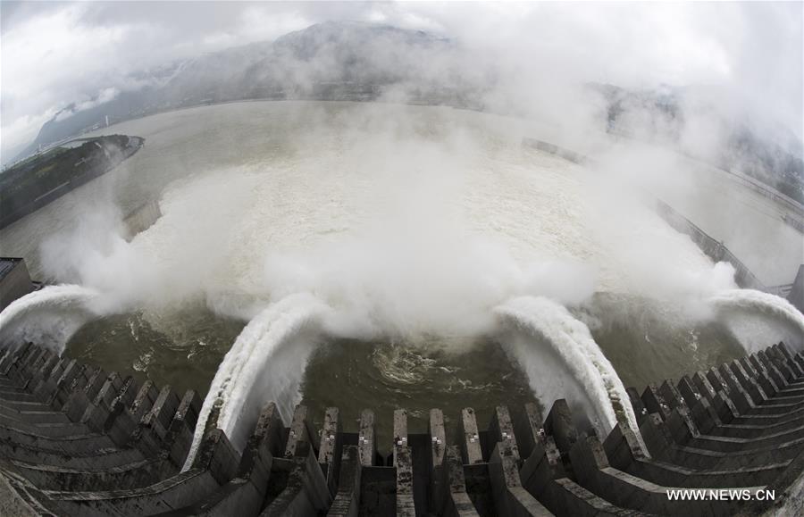 Water discharging from Three Gorges Dam