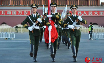 Chinese national flag guards complete formation challenge, move people to tears