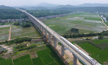 High-speed train starts test runs on Xi’an-Chengdu railway