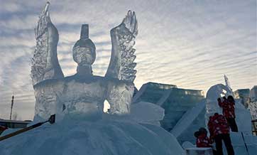 International ice sculpture competition kicks off in NE China