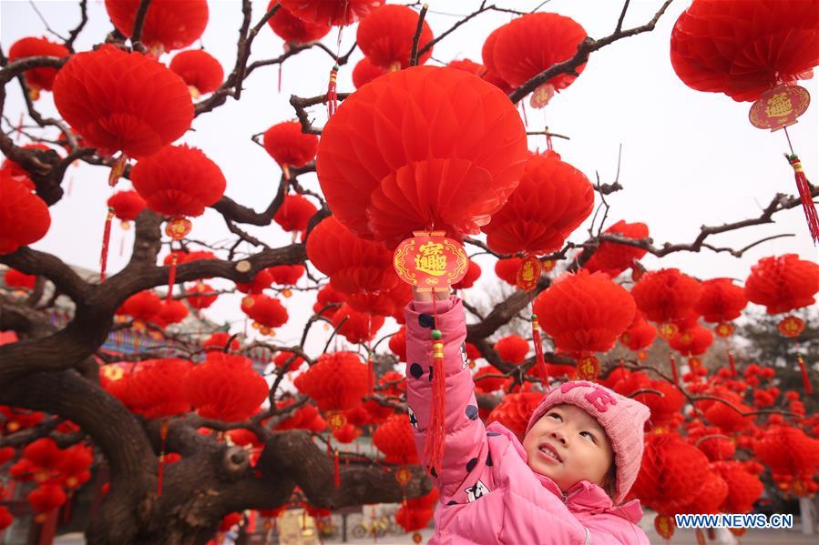 Beijing's Temple of Earth Park decorated for Spring Festival
