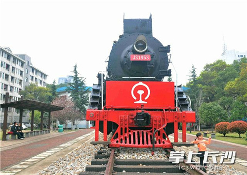 Antique locomotives on display in Changsha