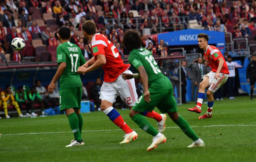 Cheryshev leads Russia to 5-0 rout of Saudi Arabia