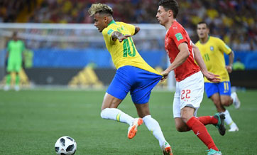 Brazil and Switzerland draw 1-1 in Group E match in Rostov-on-Don