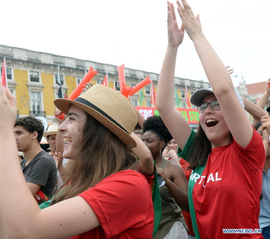 Football fans watch World Cup match between Portugal and Morocco in Lisbon