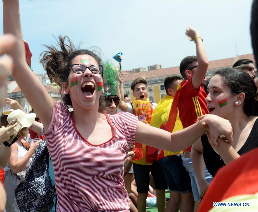 Football fans watch World Cup match between Portugal and Morocco in Lisbon
