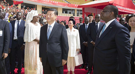 Xi attends handover ceremony of Senegal's national wrestling arena
