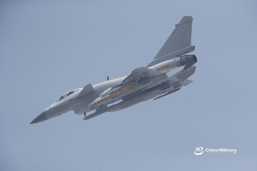 J-10 fighter jets take off on training sortie