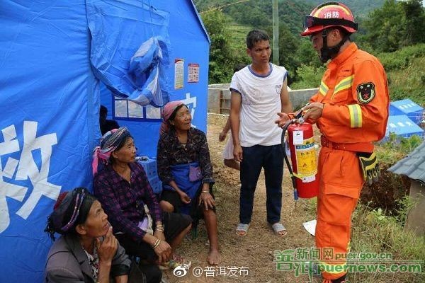 Fire department ensure safety in quake-hit Mojiang