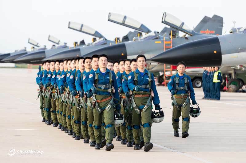 J-11B fighter jet conducts tactical maneuver