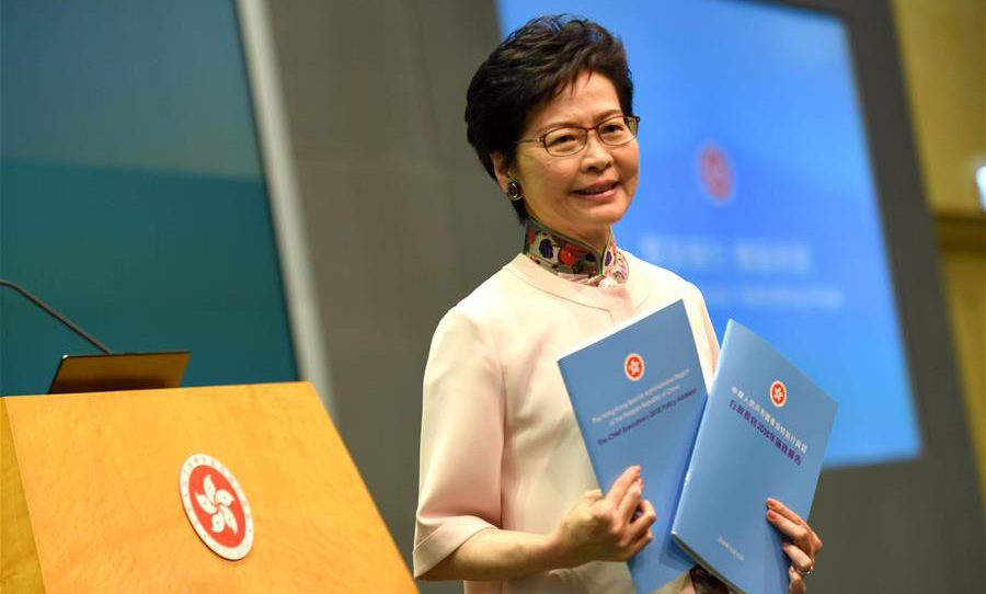 HKSAR chief executive highlights housing, economy, livelihood in policy address