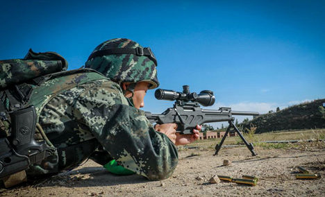 China’s armed police force carries out sniper training