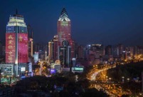 Night view of Urumqi in China's Xinjiang