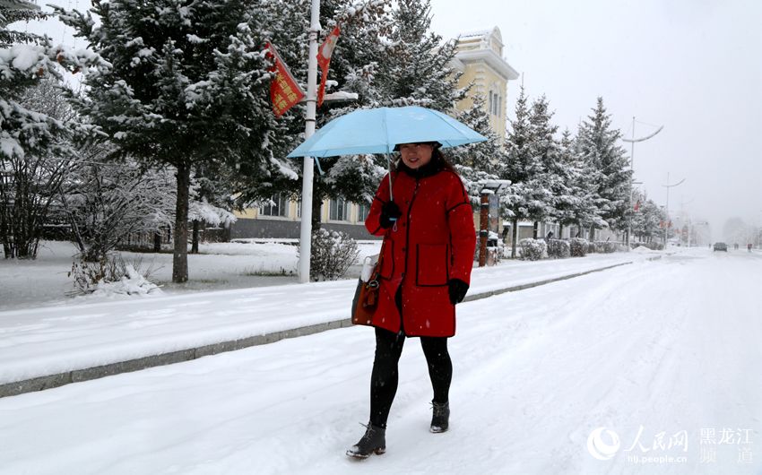 Snowfall in the coldest town in China
