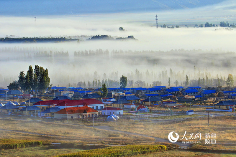 Xinjiang’s Burqin County in mist