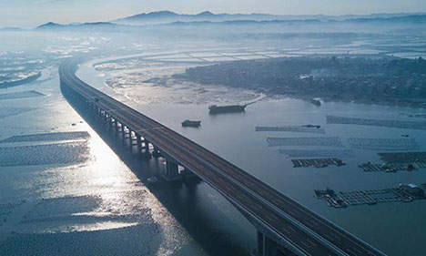 Fotan Bay cross-sea bridge in Zhangpu County, China's Fujian