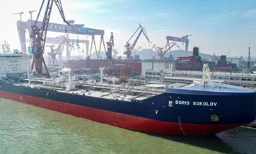 World's first icebreaking LNG tanker launched in Guangzhou