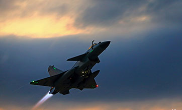 J-10 fighter jet dives to assault mock targets