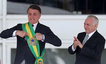Bolsonaro sworn in as Brazil's president, calls for rebuilding Brazil