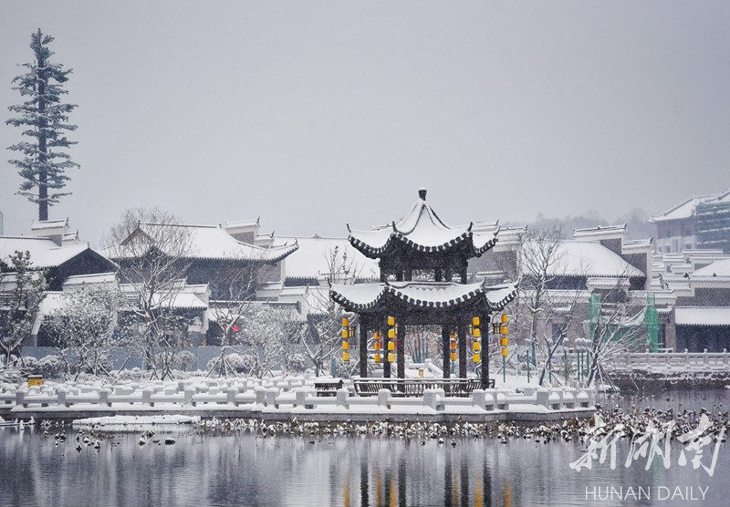 Changsha's Tongguan Kiln Ancient Town in the snow