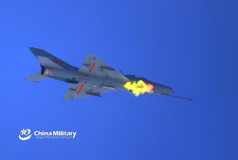 Fighter jet soars into the sky