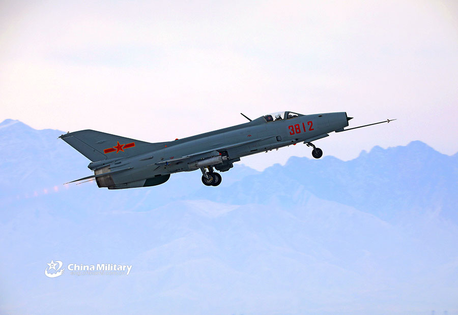 Fighter jet soars into the sky