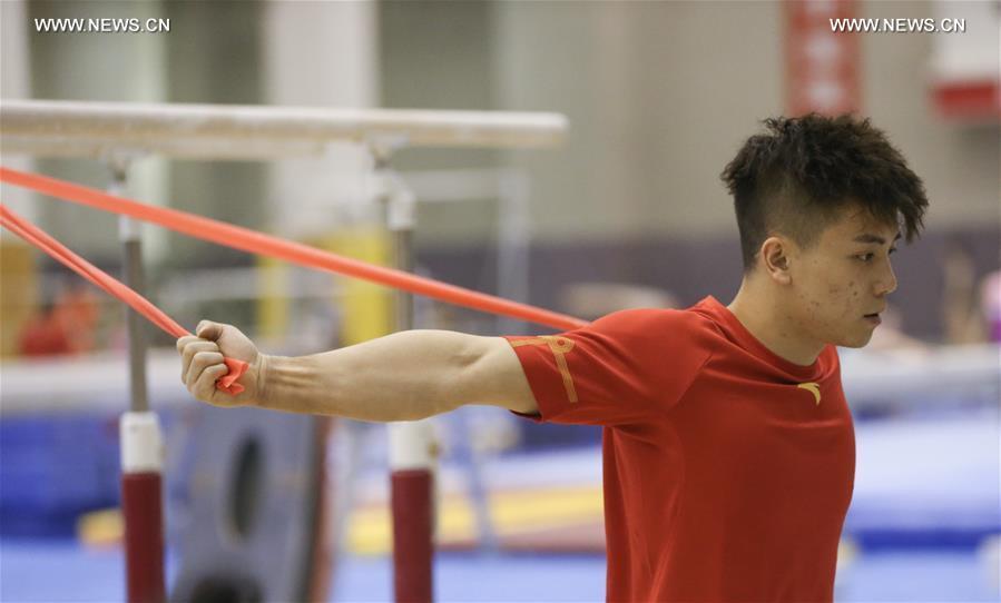 Chinese national artistic gymnastics team attends training session in Beijing
