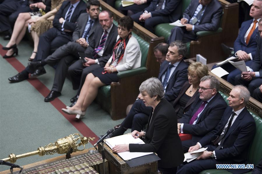 May attends PM's Questions in House of Commons in London