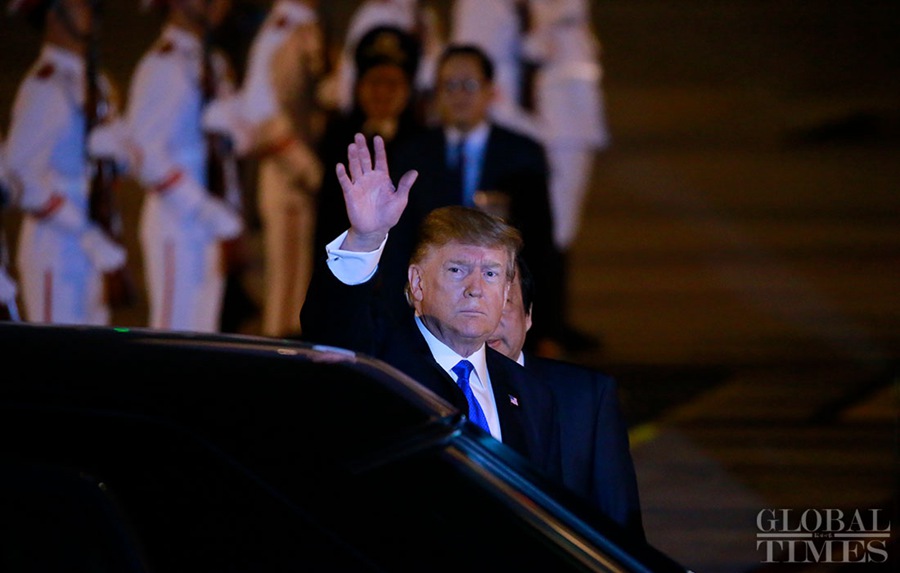 Trump arrives in Hanoi for 2nd DPRK-U.S. summit