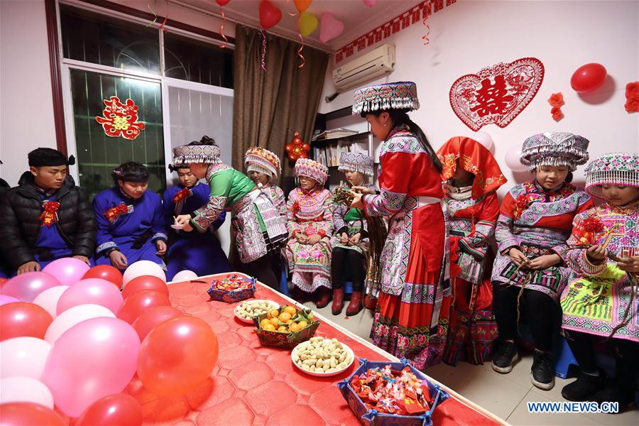 Traditional Miao style wedding held in Wenxing County, SW China's Sichuan