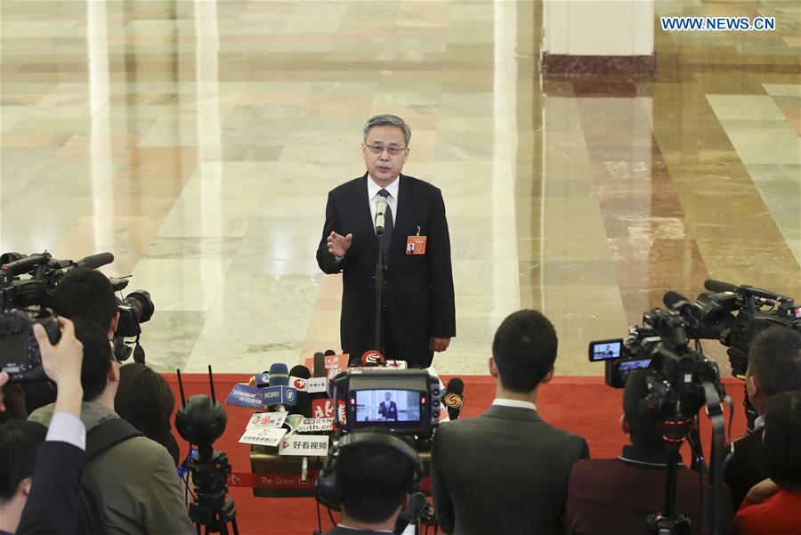 Ministers receive interview after opening meeting of second session of 13th NPC