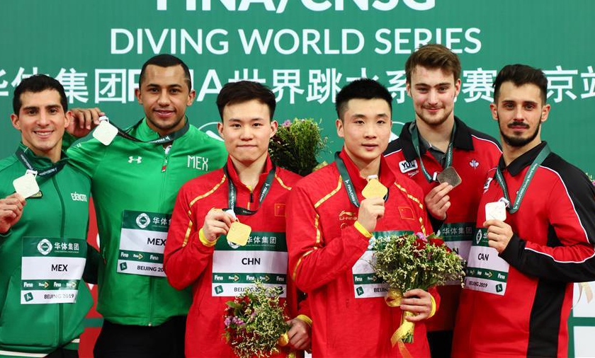 China takes four synchro golds in FINA Diving World Series
