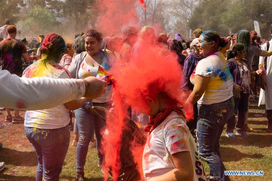 People celebrate Hindu festival of Holi in Los Angeles