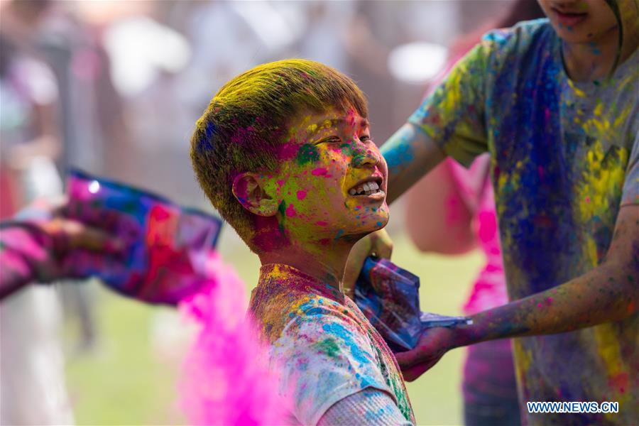 People celebrate Hindu festival of Holi in Los Angeles