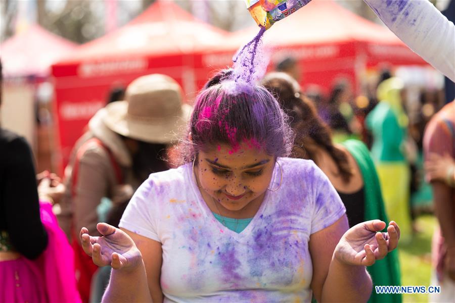 People celebrate Hindu festival of Holi in Los Angeles