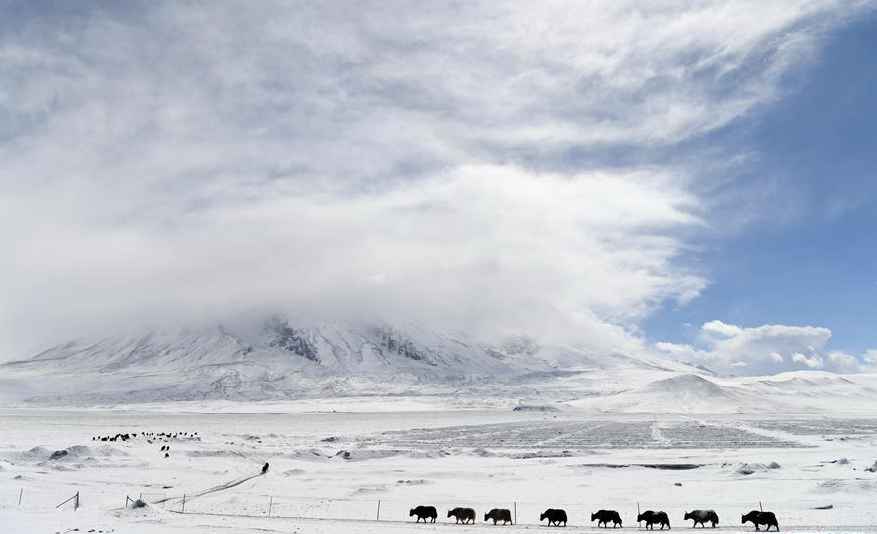 Snow scenery on Pamir Plateau, NW China's Xinjiang