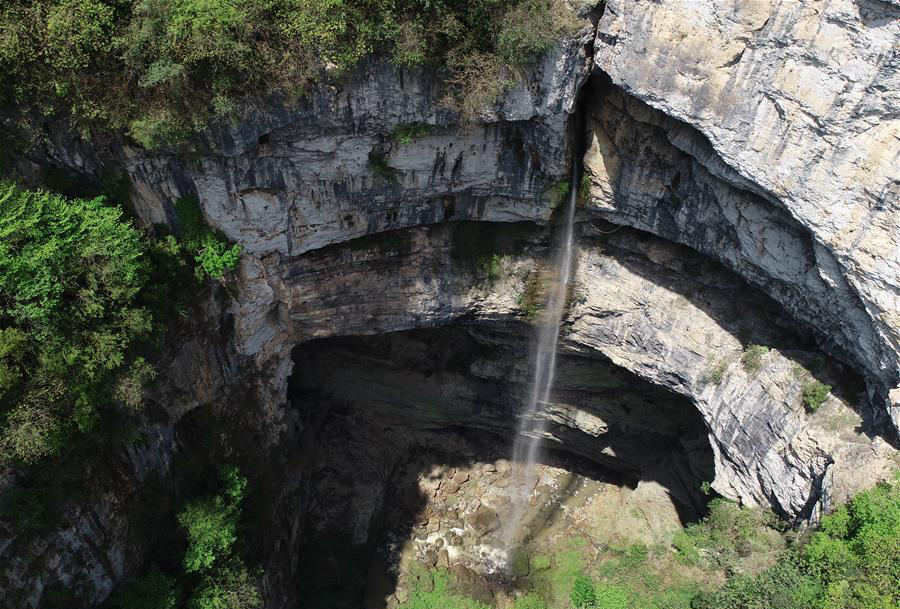 Didonghe Tiankeng in Hanzhong, NW China's Shaanxi