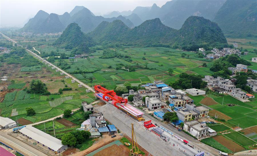 Construction site of Guiyang-Nanning high-speed railway